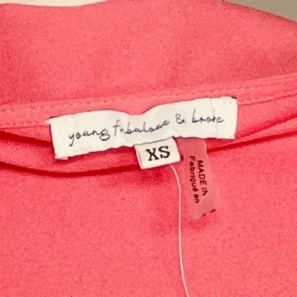 NWT Young Fabulous & Broke Tia Pink Wrap Blouse Sz XS - Picture 7 of 9